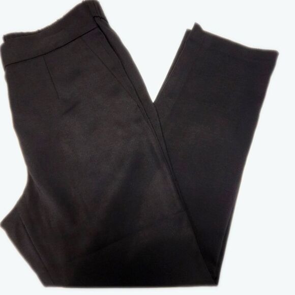 Quince Pull-On Elastic Waistband Black Ankle Length Pants, Tapered Leg, S - Picture 1 of 5